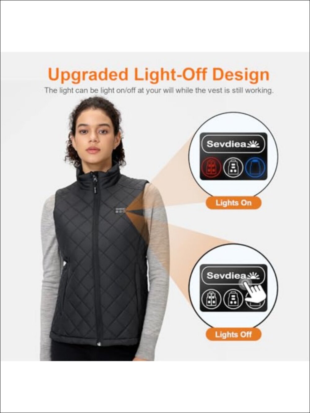 Quilted Heated Vest with Battery Pack 16000mAh 7.4V, Warming Electric Vest